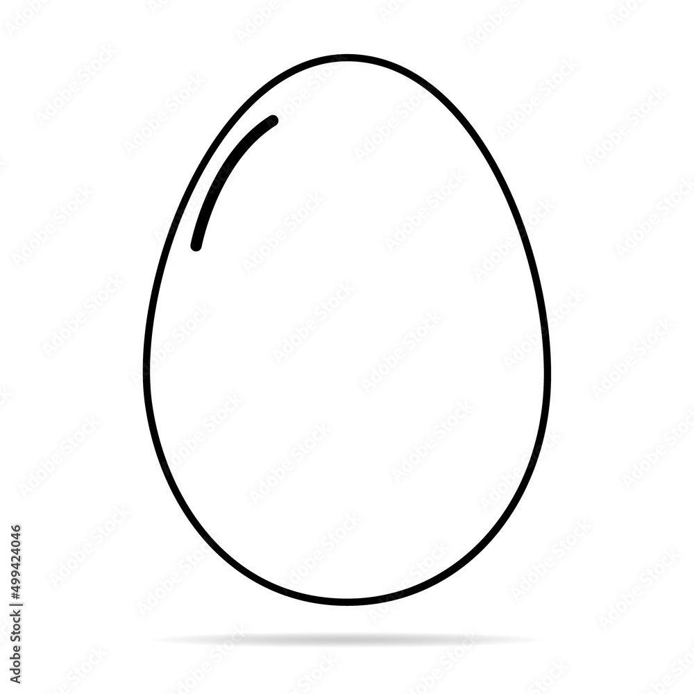 Egg icon with shadow, shell easter symbol, healthy nature food, vector illustration, farm organic protein Egg icon with shadow, shell easter symbol, healthy nature food, vector illustration, farm organic protein
