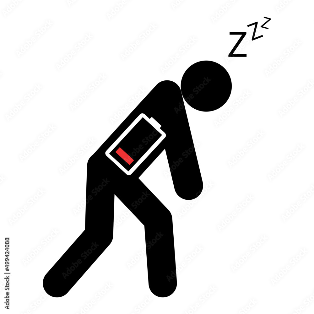 Tired man icon, sleep emotion tired sign, bored concept symbol, graphic ...