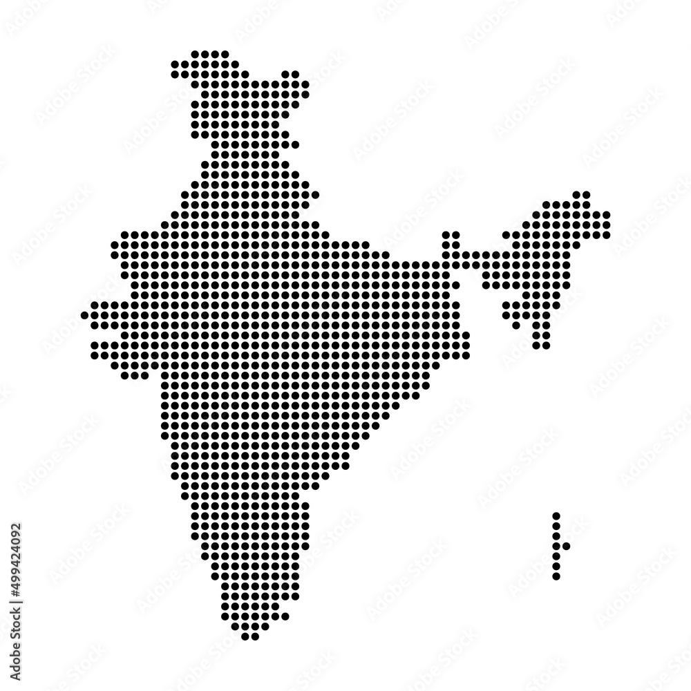 India map graphic, travel geography icon, nation country indian atlas region, vector illustration
