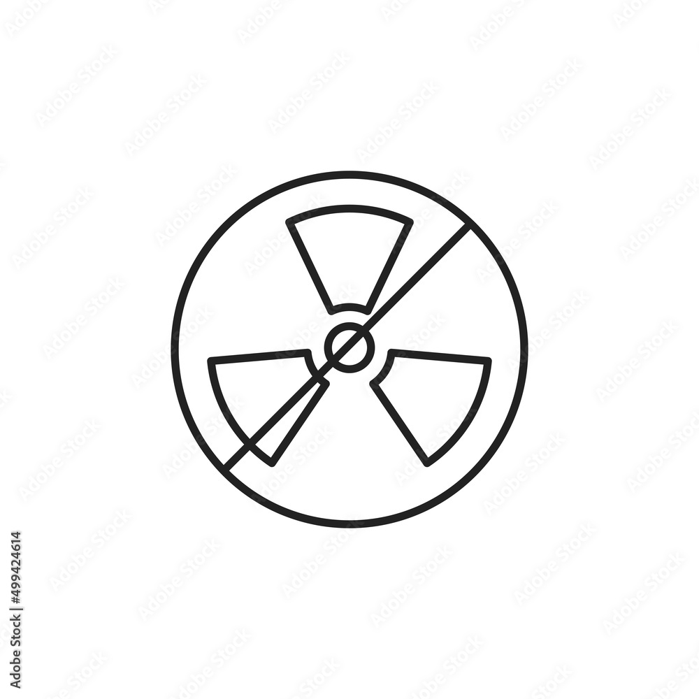 No nuclear power icon. High quality black vector illustration.