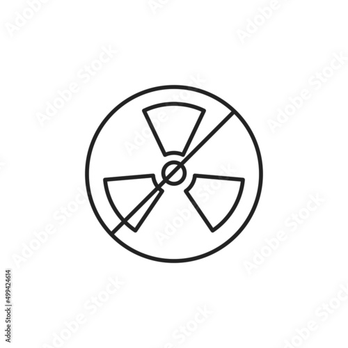 No nuclear power icon. High quality black vector illustration.