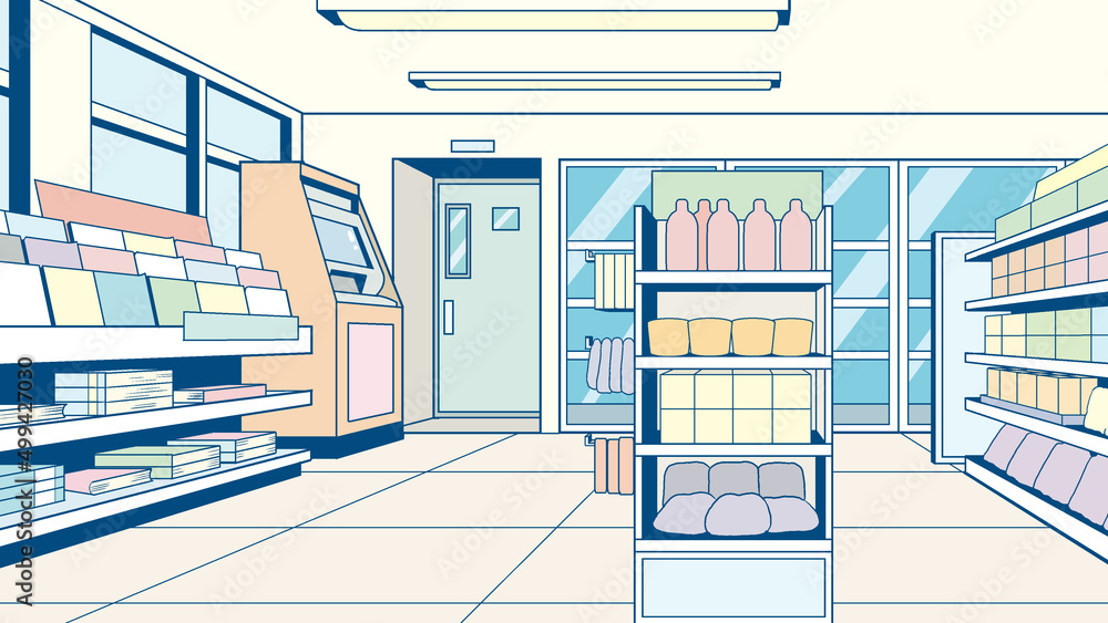 コンビニエンスストアの店内イラスト Stock Illustration Adobe Stock コンビニエンスストアの店内イラスト Stock Illustration Adobe Stock