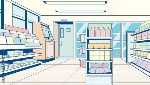 コンビニエンスストアの店内イラスト