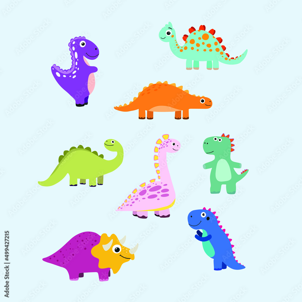 Set of dinosaurs for children's prints Set of dinosaurs for children's prints