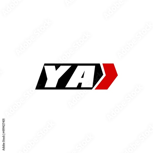 Initial letter YA logo with right arrow logo design