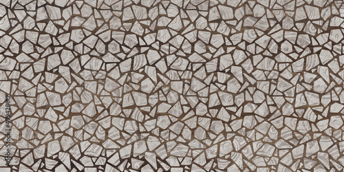 beige mosaic background with wooden floor
