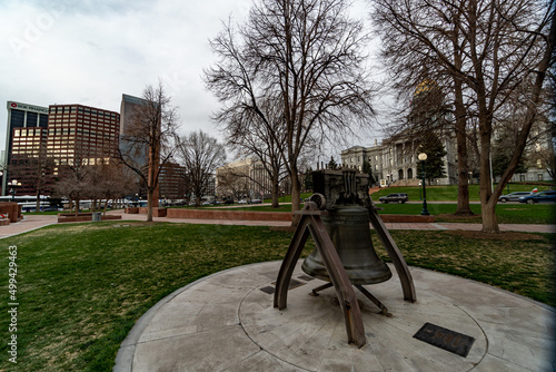 Downtown Denver Colorado near the State Capitol Building and the Colorado Veterans Monument  photo