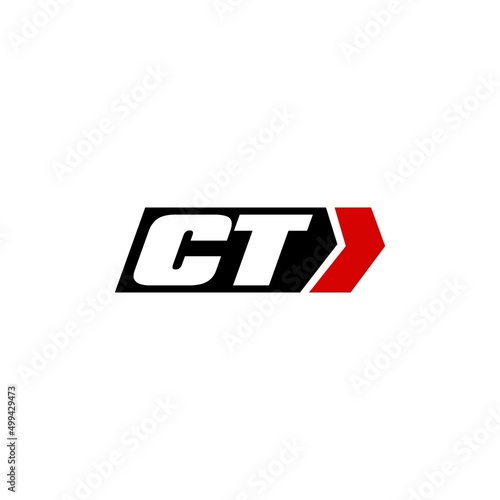 Initial letter CT logo with right arrow logo design