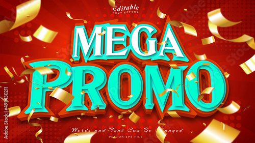 Mega promo 3d style text effect
