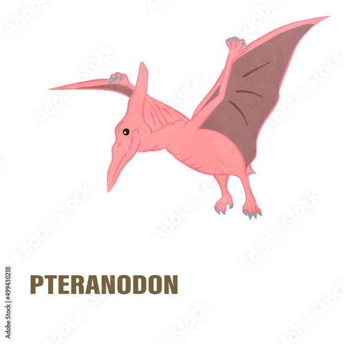 Illustration of cute pteranodon 02