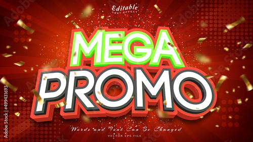 mega promo 3d style editable text effect