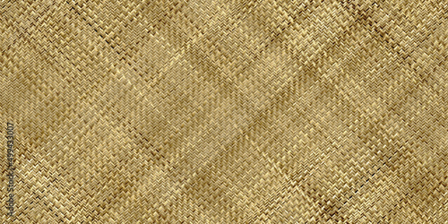 Canvas Print Seamless realistic bamboo basket weave repeat pattern