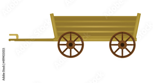 Brown wooden trailer. vector illustration