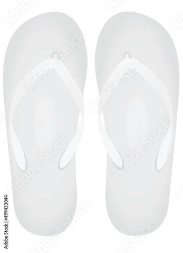 White flip flops. vector illustration
