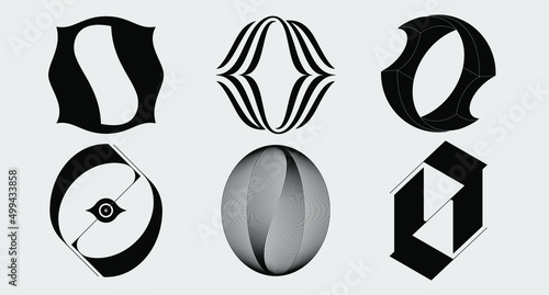 monogram letter O initial logo set photo