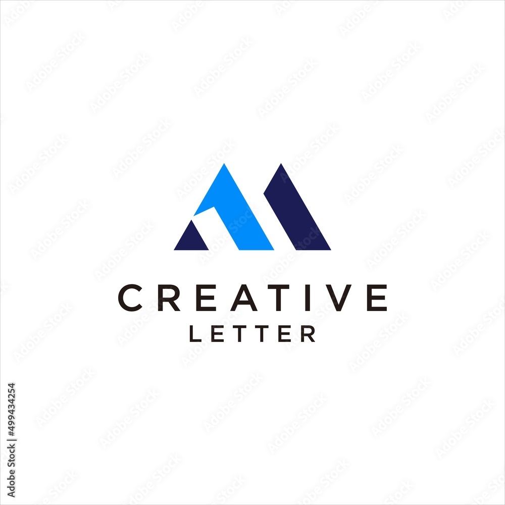 simple letter M logo design. abstract geometric vector logotype simple letter M logo design. abstract geometric vector logotype