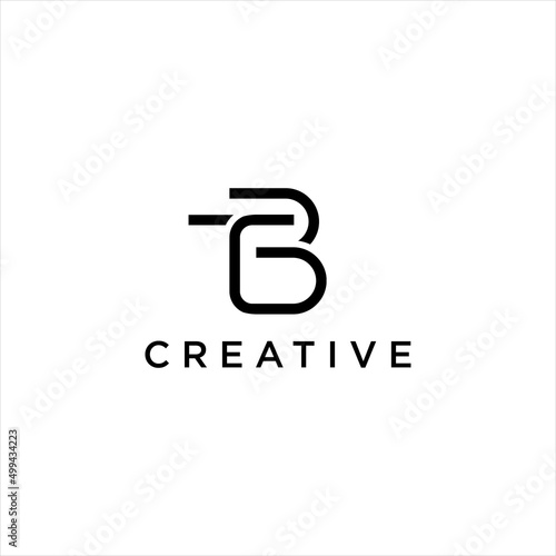 simple letter TB logo. monogram BT vector design logotype
