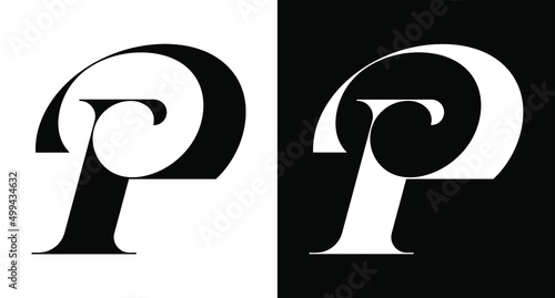 letter P initial monogram logo vector