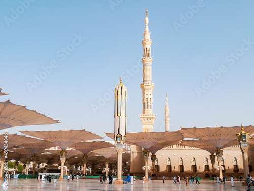 The Prophet's Mosque, Islam's second holiest site in Medina, Saudi Arabia photo
