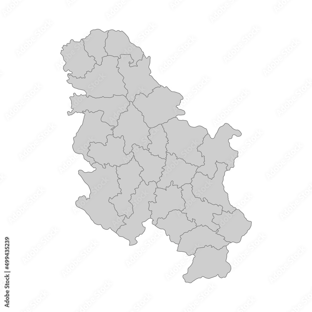 Outline political map of the Serbia. High detailed vector illustration.