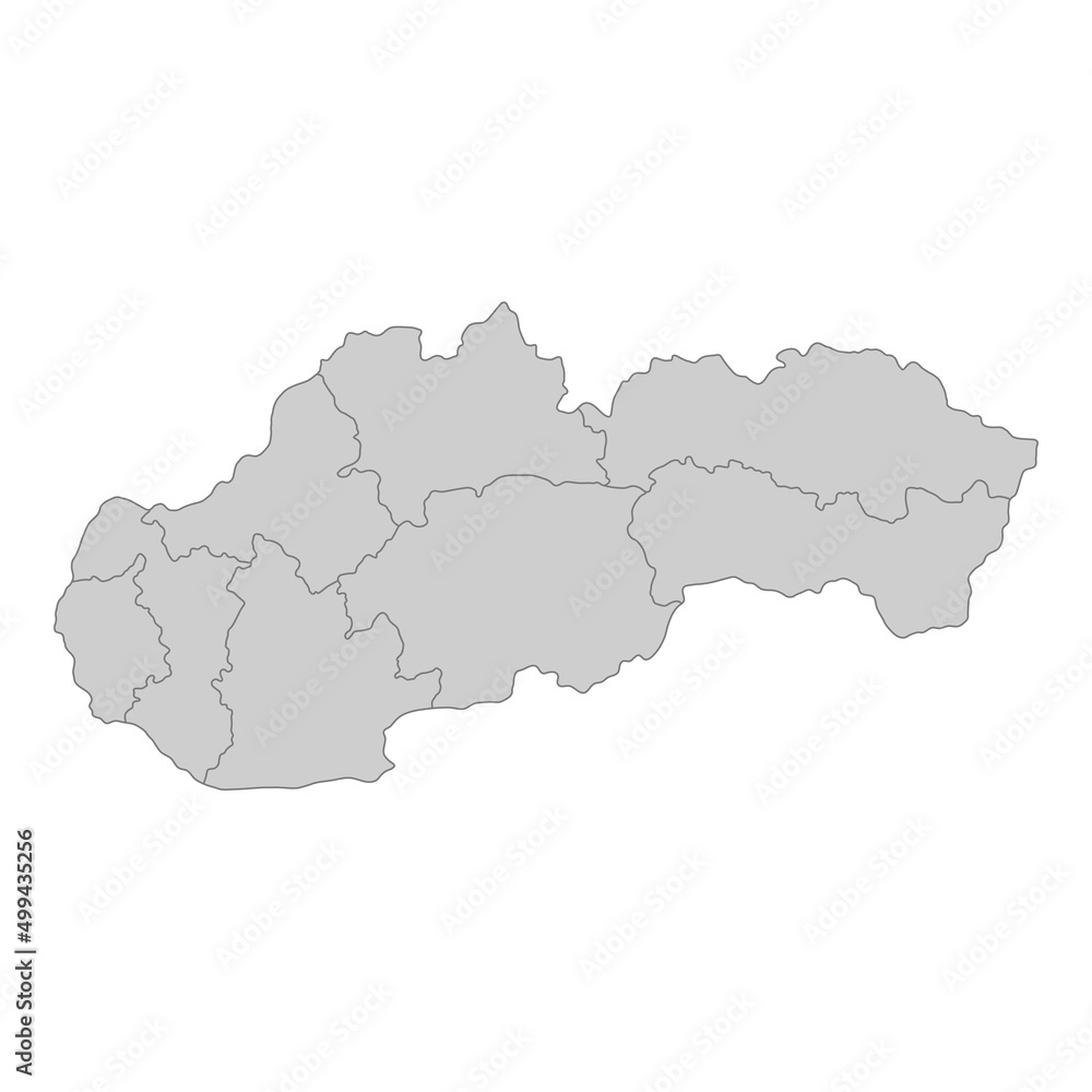 Outline political map of the Slovakia. High detailed vector illustration.