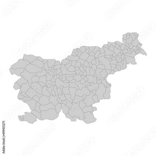 Outline political map of the Slovenia. High detailed vector illustration.