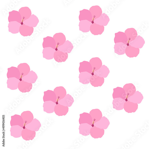 Beautiful hibiscus flowers Vector set of blooming tropical floral for holiday invitations, greeting card and fashion design Tropicania and exoticism