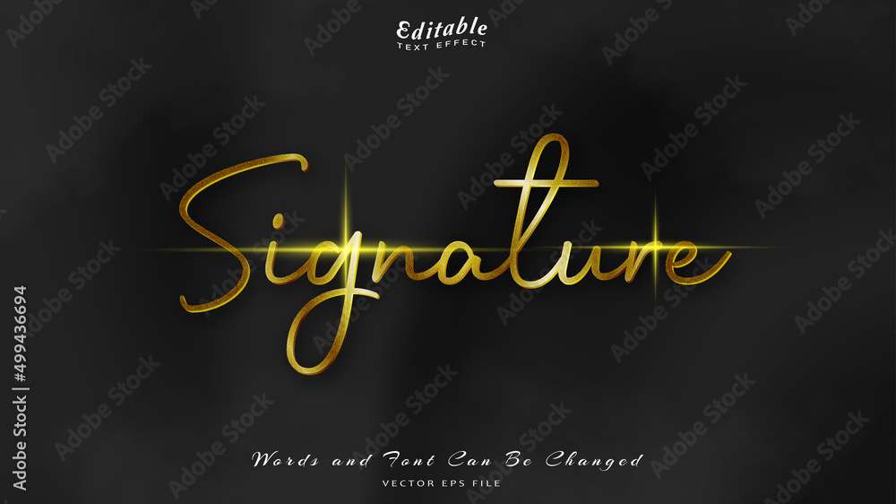 Fototapeta premium signature editable text effect with black wavy background. black silk luxury background.