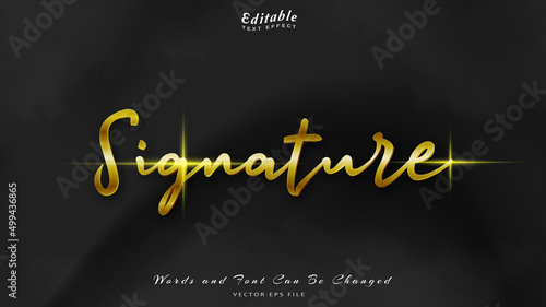 signature editable text effect with black wavy background. black silk luxury background.
