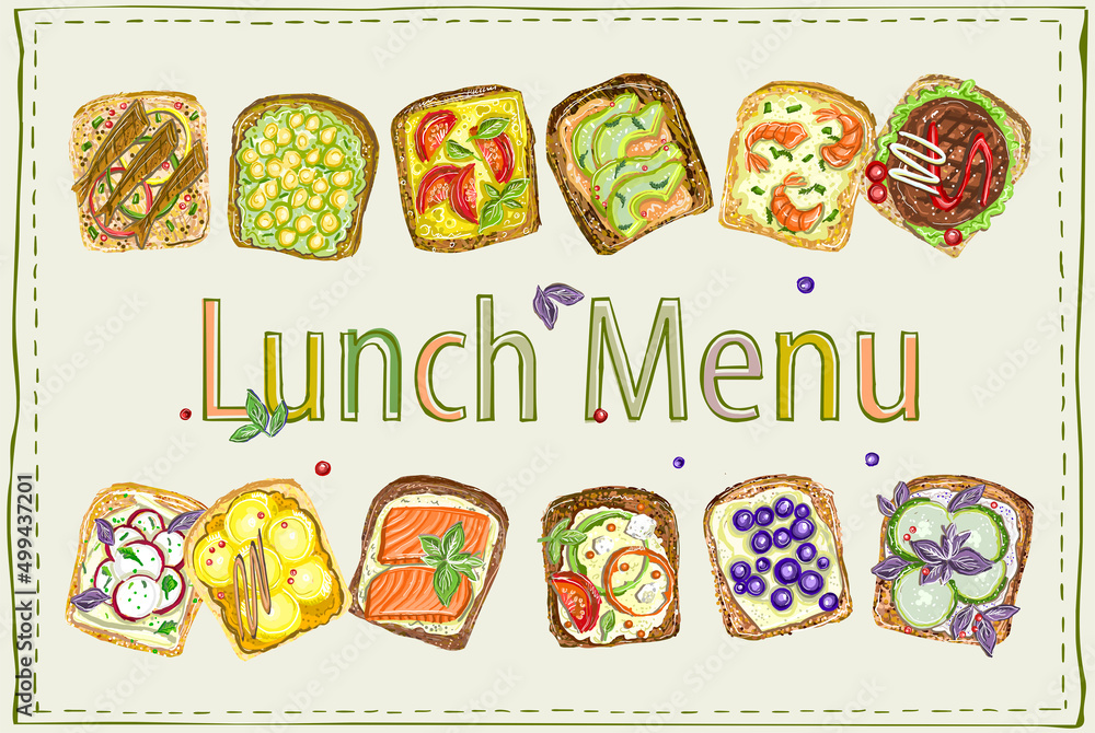Lunch menu vector template