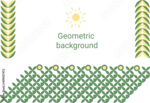 Modern colorful geometric abstract background in yellow green color. Bright presentation illustration.