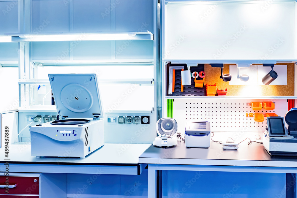 Research laboratory. Drug analysis equipment. Laboratory for testing