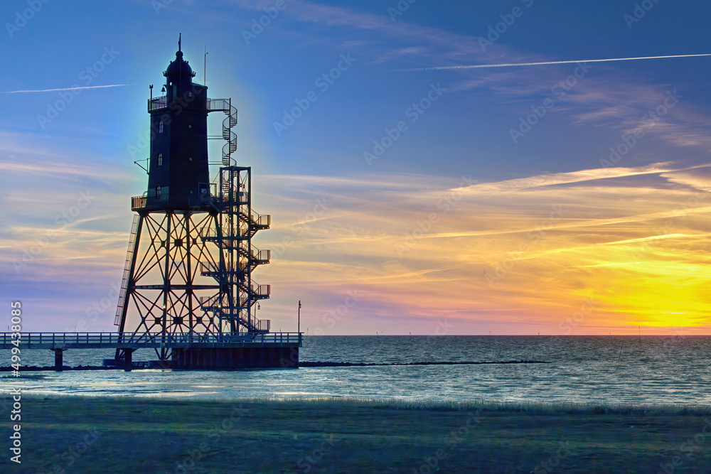 scenic view of a lighthouse at the north sea