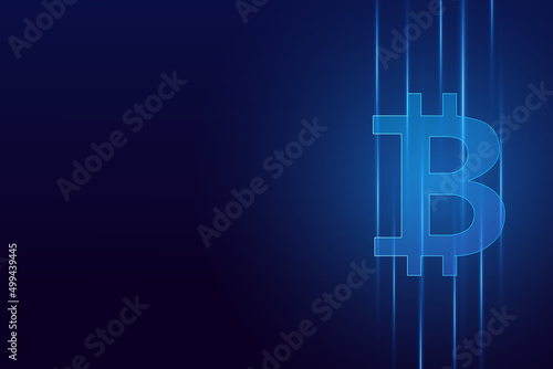 Golden bitcoin digital currency , futuristic digital money	
