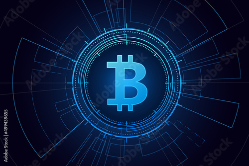 Golden bitcoin digital currency , futuristic digital money	
