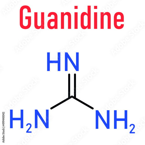 Guanidine molecule. Skeletal chemical formula.