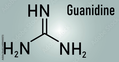 Guanidine molecule. Skeletal chemical formula.