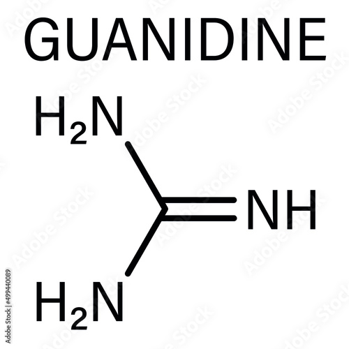 Guanidine molecule. Skeletal chemical formula.