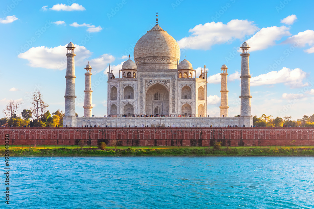 Taj Mahal beautiful sunset scenery, India, Agra