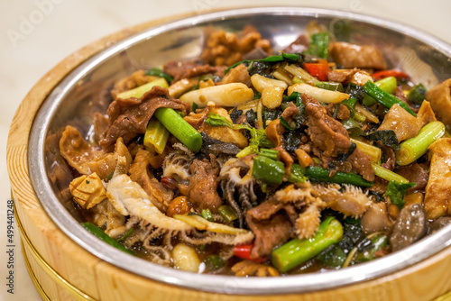 A delicious Guangxi dish, stir-fried beef offal