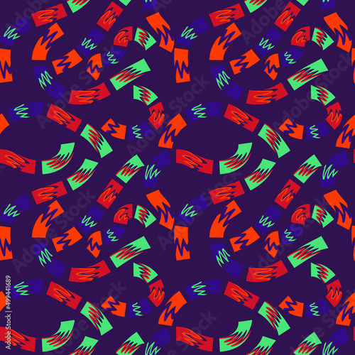 Seamless abstract unusual pattern with colorful elements