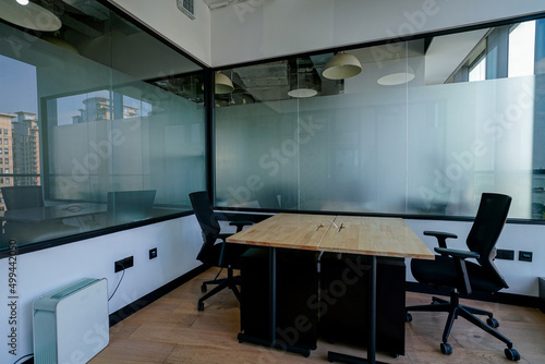 Interior of modern empty office building.