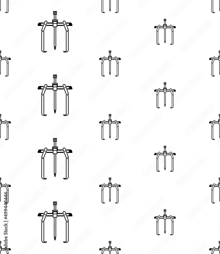 Bearing Puller Tool Icon Seamless Pattern, Two Arm Bearing Extractor Tool Icon Bearing Puller Tool Icon Seamless Pattern, Two Arm Bearing Extractor Tool Icon