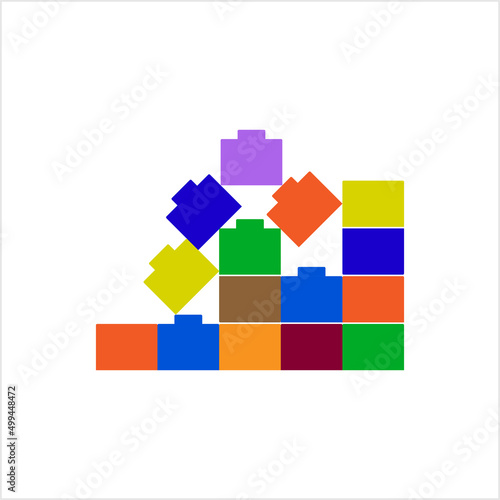 Toy Blocks Icon, Kids Children Block Building Toy
