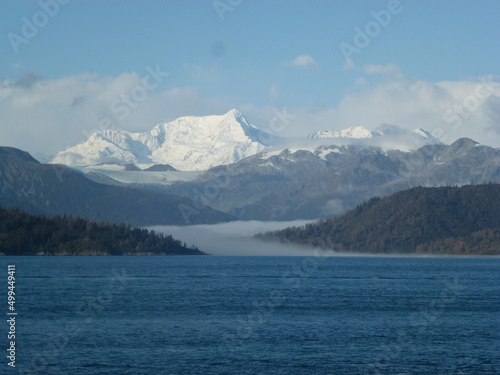 Alaskan lake and mountains