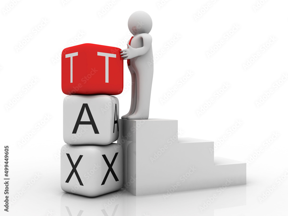 3d rendering Rising tax concept with business man
3d rendering Rising tax concept with business man