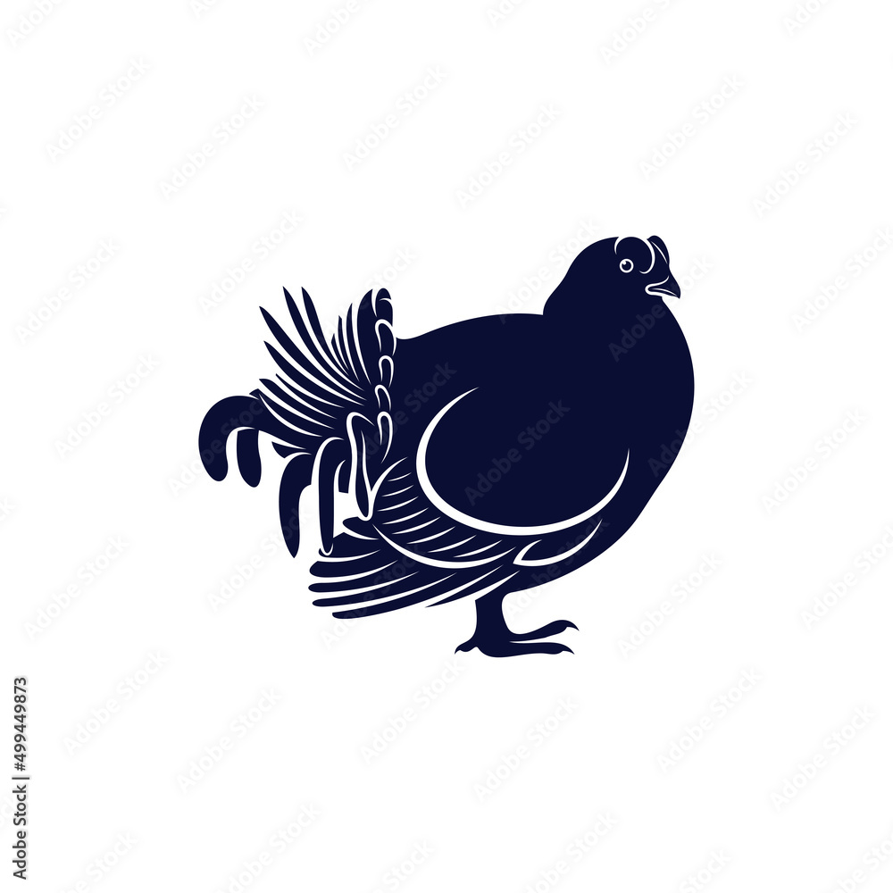 Fototapeta premium Black Grouse design vector illustration, Creative Black Grouse logo design concepts template, icon symbol