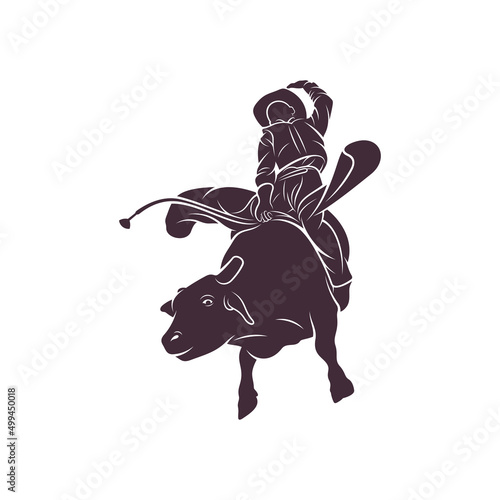 Bull Rider design vector illustration, Creative Bull Rider logo design concepts template, icon symbol