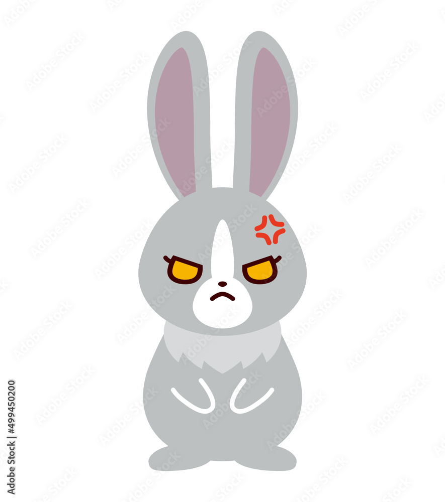 Fototapeta premium ウサギ 怒り顔