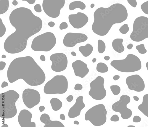 Cow seamless texture design background pattern repeat wallpaper. Dotted background. Stock vector illustration grey and white print.